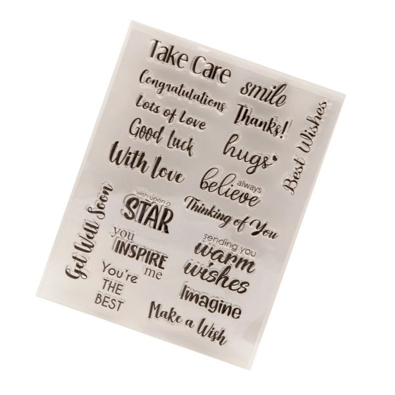 Clear Stamp Congratulations Transparent Seal Stamp Blessing Words Silicone for Scrapbooking Card Making Decoration