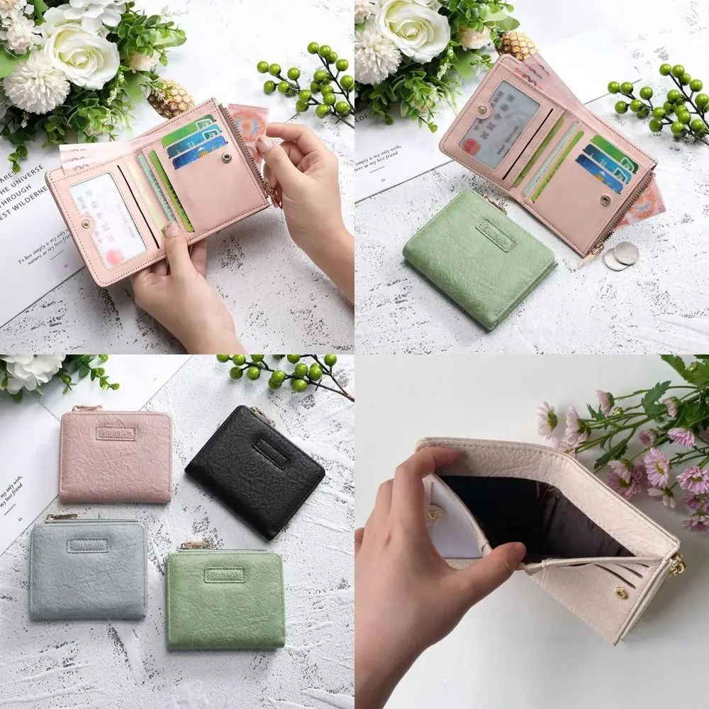 PU Leather Money Coin Purse Durable Multifunctional Zipper Wallet Money Bag 3 Folds Credit Card Holoder Male