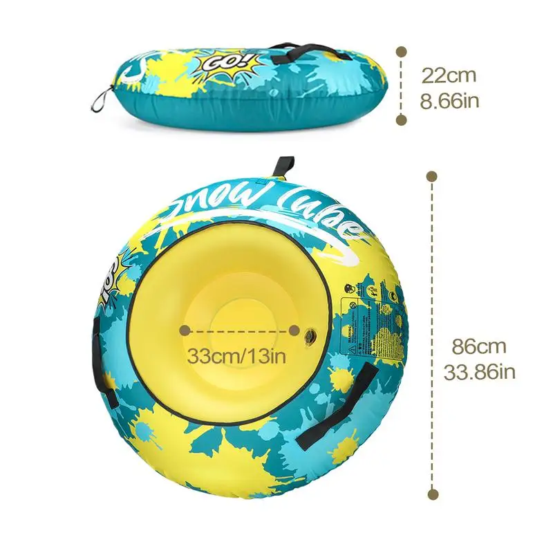 Inflatable Snow Sled Inflatable Winter Sled Tube Heavy Duty Snow Ski Tube For Outdoor Sledding With Thickened Handles And Oxford