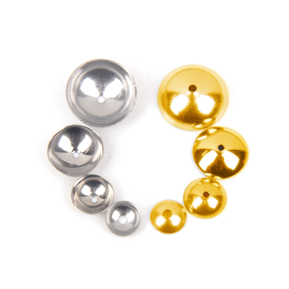 

50pcs 3-10mm Gold Color Stainless Steel Round Bead Caps Spacer Beads for Jewelry Making DIY Components Accessories Wholelsale