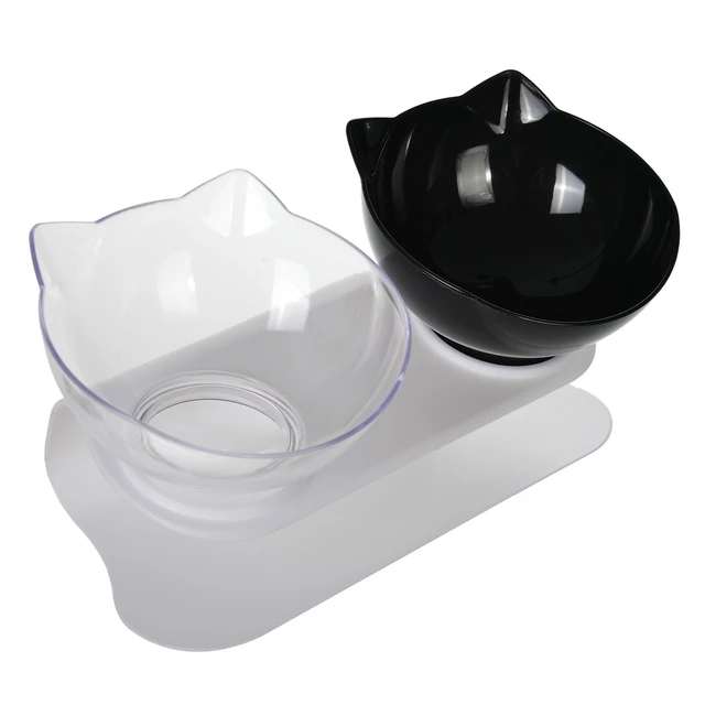 Double Cat Bowl Elevated Pet Non-Slip Water Feeder Bowl with Inclination Stand Small Medium Cat Dog Drinking Bowl Kitten Supples 4