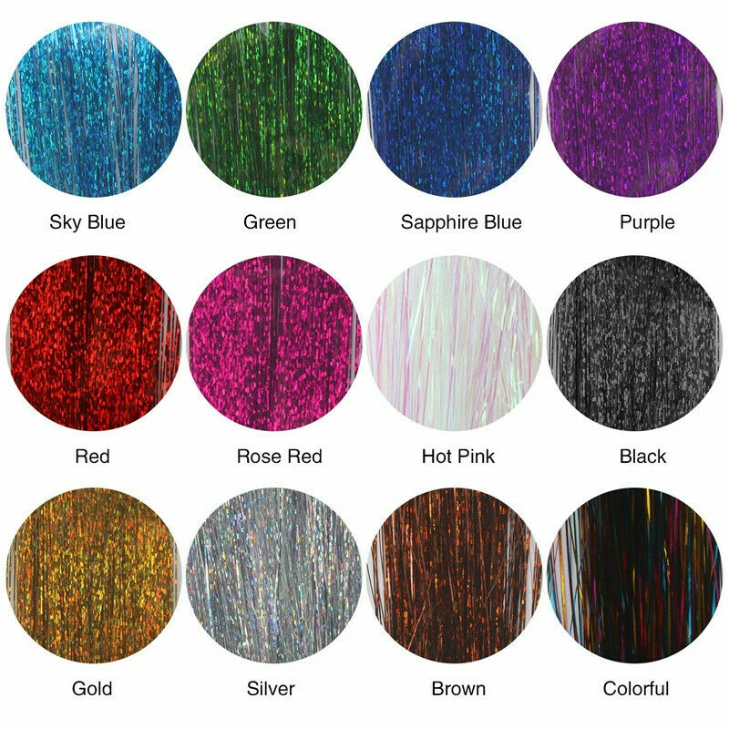 Braiders 12 Colors Hair Tinsel Extensions Tools Braiding Sparkle Shiny Hair Braiding Headdress Long Hair Accessories Werkzeuge 5
