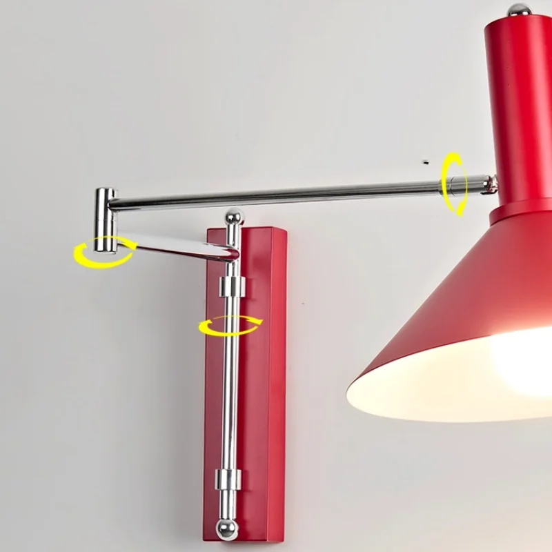 Modern Swing Wall Lamps Loft Adjustable Head Wall Lights Surface Installation Reading Wall Sconces E27 Indoor Wall Lamp 85-260v