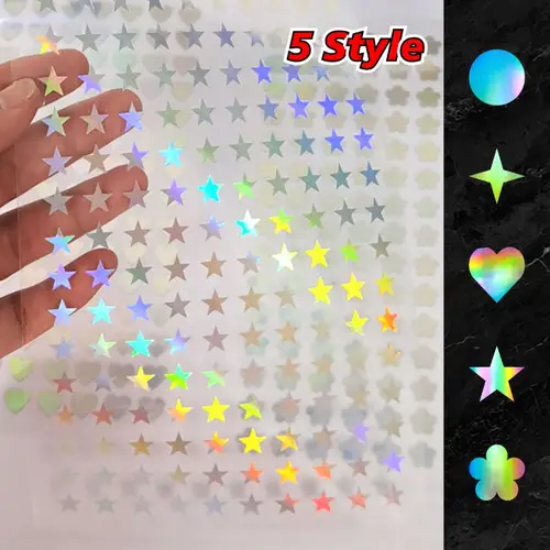 1 sheet Self Adhesive Heart Paper Stickers - Laser Engraved Decorative Stickers for DIY Craft Gifts