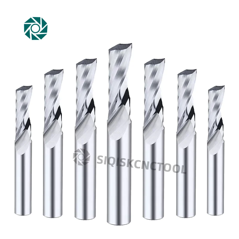 Carbide Milling Cutter Spiral End Mill 3.175/4/5/6/8mm Shank Single Flute Milling cutters 3D CNC Router Bit Engraving Cut For Acrylic Wood Aluminum