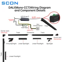 SCON 48V DC DALI/PUSH Dimmable Magnetic Track Lights Grille Flood Lamp Embedded LED Spotlight Rail Lighting Without Main Light 2