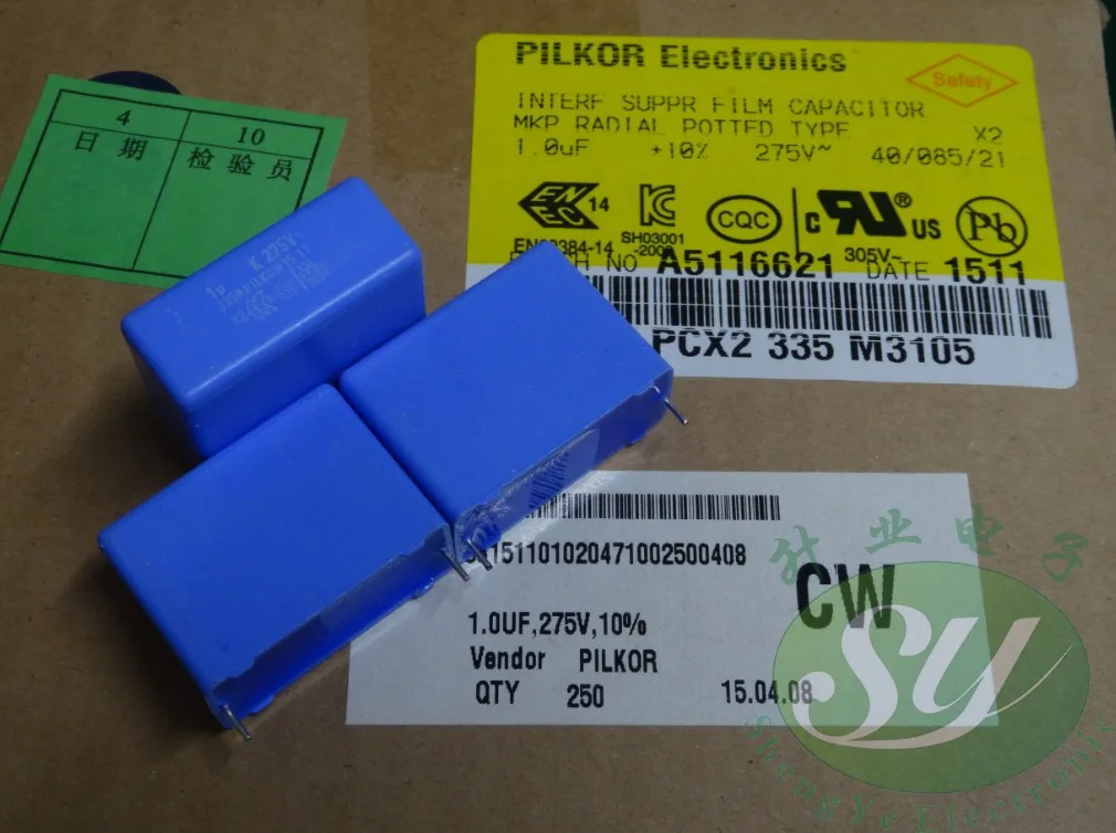 

10PCS NEW PILKOR MKP335 105/275VAC P28MM 1u0 1UF 275vac 105 film capacitor bc 1uF/275VAC VISHAY PCX2 335 1.0uf/275VAC