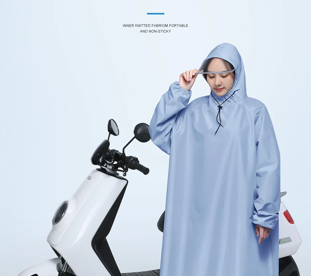 Long Single Fashion Raincoat with Oxford Sleeves for Electric Cars, Battery Cars, and Motorcycles - Bike Rain Poncho