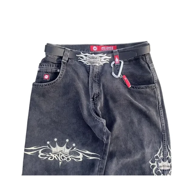 Jeans JNCO Y2K: Nostálgico, Bordado, Hip Hop