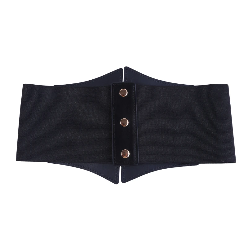 Fashion Women Wide Belt New Metal Buckle Women Elastic Waistband Leather Rivet Ultra Wide Belt Elastic Belts for Woman leather belts for women