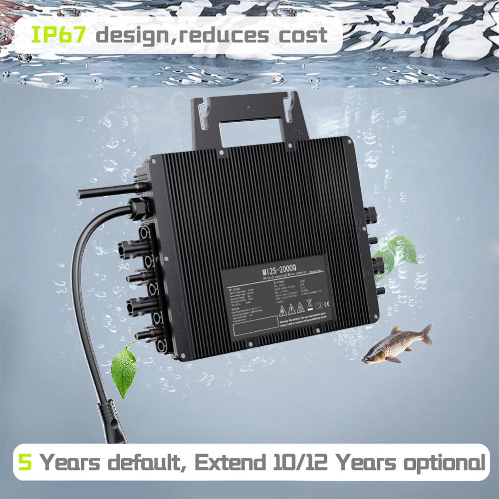2000W Solar-PV-Mikrowechselrichter mit WLAN für Haushaltsnetz-gekoppelte Solaranlagen, Maximale Nutzung für 4 Stück je 400-700W Solarmodule – Detail 9