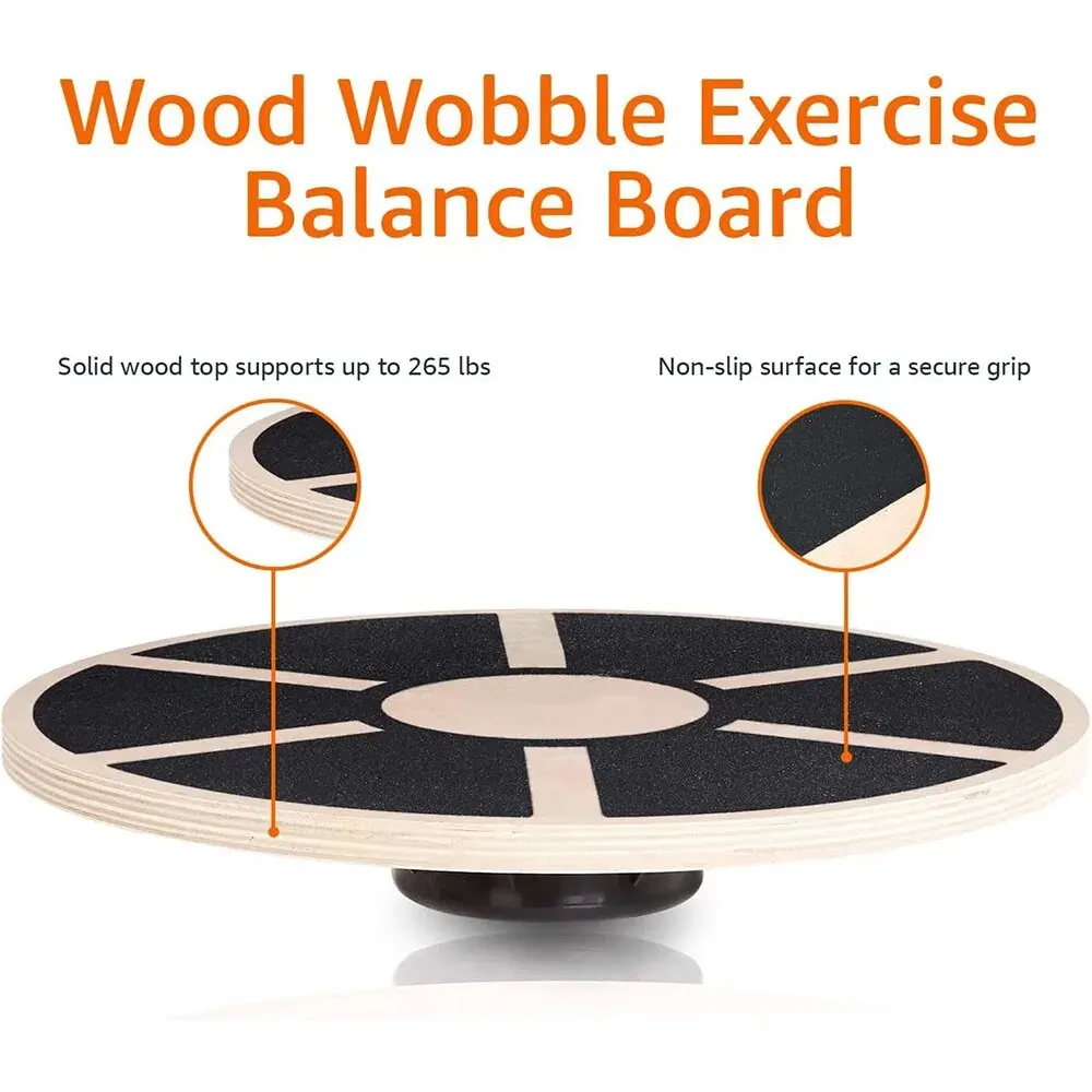 Description Picture 5 of itemWooden Wobble Balance Board Exercises Training Non-Slip Multifunctional Yoga Waist Twisting Board Fitness Equipment Home Gym