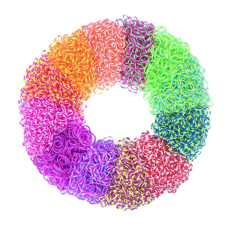 200pcs-Lot-Double-Color-Rubber-Ribbon-Loom-Elastic-Bands-For-DIY ...