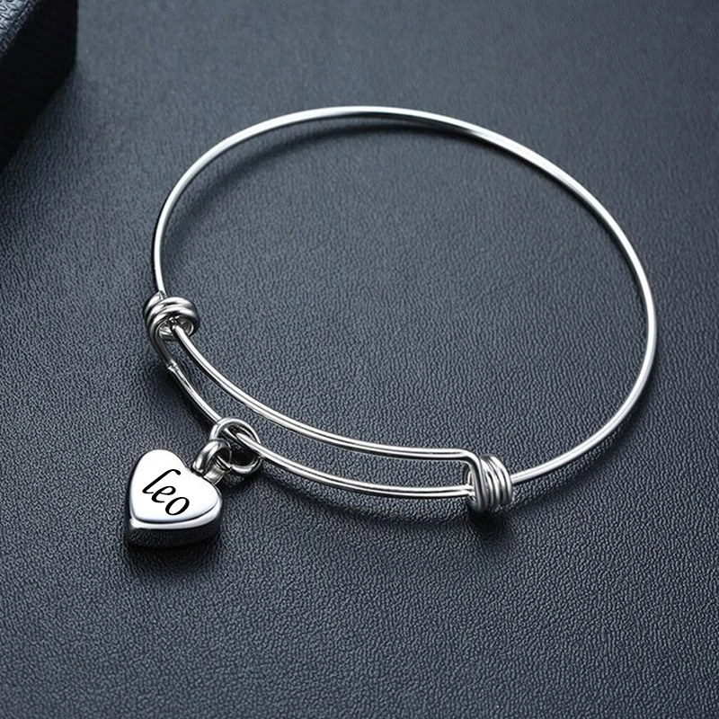 Cremation Jewelry Bracelet for Ashes Stainless Steel Heart Urn Bangles for Ashes Heart Memorial Keepsake Jewelry with Funnel Kit 3