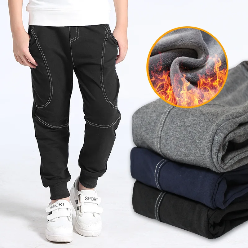 Teenage Boys Pants Cotton Winter Thick Kids Trousers Sports Pants For Boys Autumn 5 6 8 10 12 14 Year Casual Kids Boy Clothes