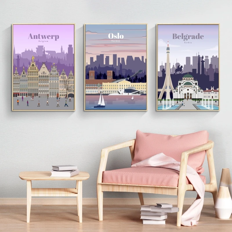 

Canvas Prints Travel to Oslo Decor Gifts Hanging Comics Pictures Wall Decoration Poster Home Modern Living Room Decorative