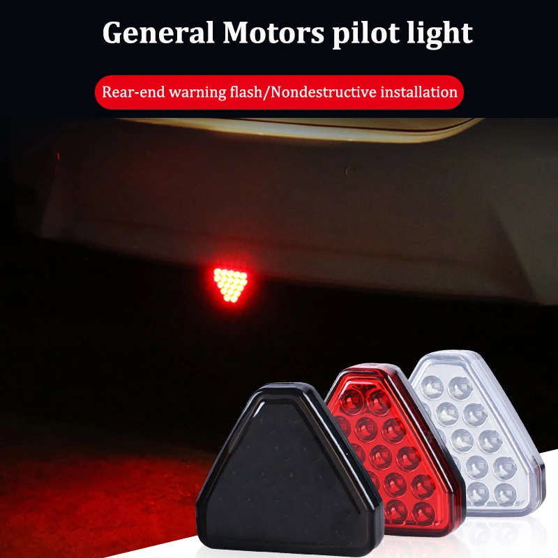 thumbnail image 1 of Luz de freno trasera deportiva tipo triángulo Flash F1, luz de freno de seguridad para piloto de coche, luz de advertencia de freno trasero automático, 12 V, 1 of 4