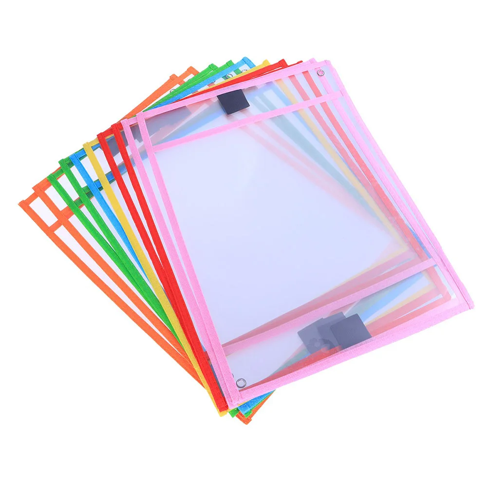 12 Pcs School Supplys Eraseble Pocket Sleeve Reusable Pocket Stationery Bag Rewritable Stationary for Kids The Office Supplies