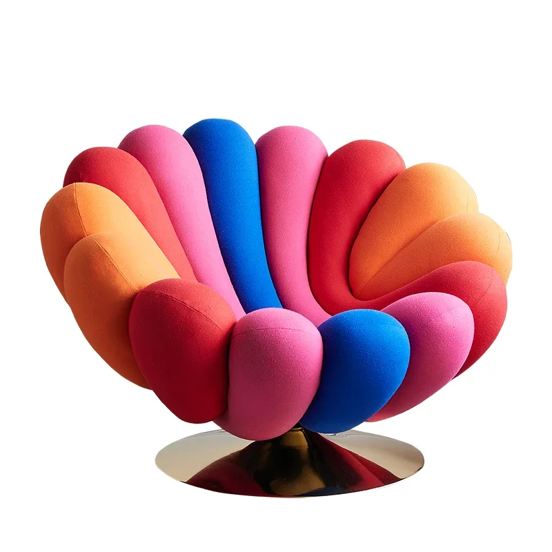 

Nordic Single Sofa Rotating Anemone Chair Light Luxury Leisure Chair Living Room Bedroom Balcony Lazy Bone Chair