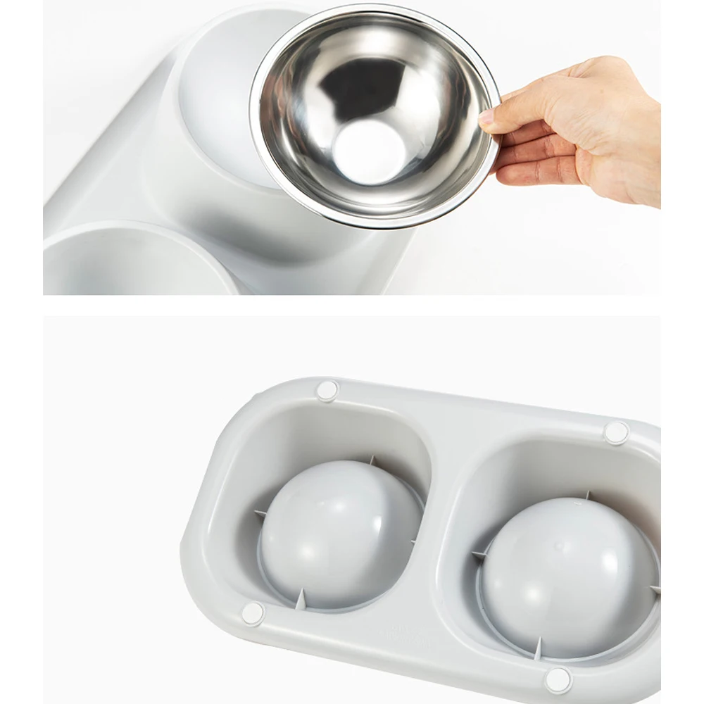 Title 6, Pet Bowl Feeder Anti Slip Dual Cat Bowl Pet Wat...