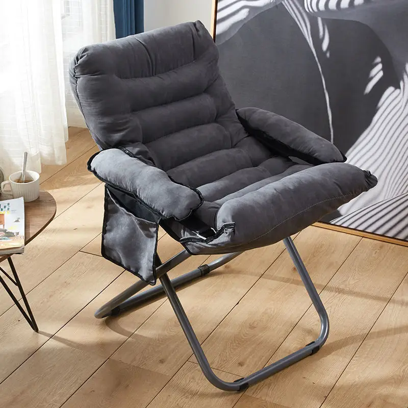 Household Lazy Sofa Chair Living Room With Armrests Leisure Lounge Chair Simple Foldable Single Rocking With Headrest