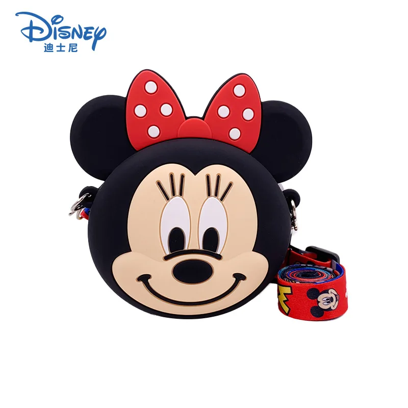 

New Cute Silica Gel Earphone Storage Bag Cartoon Mickey Coin Purse Girls Wallet Bags With Wrist Strap Keychain Children's Gifts