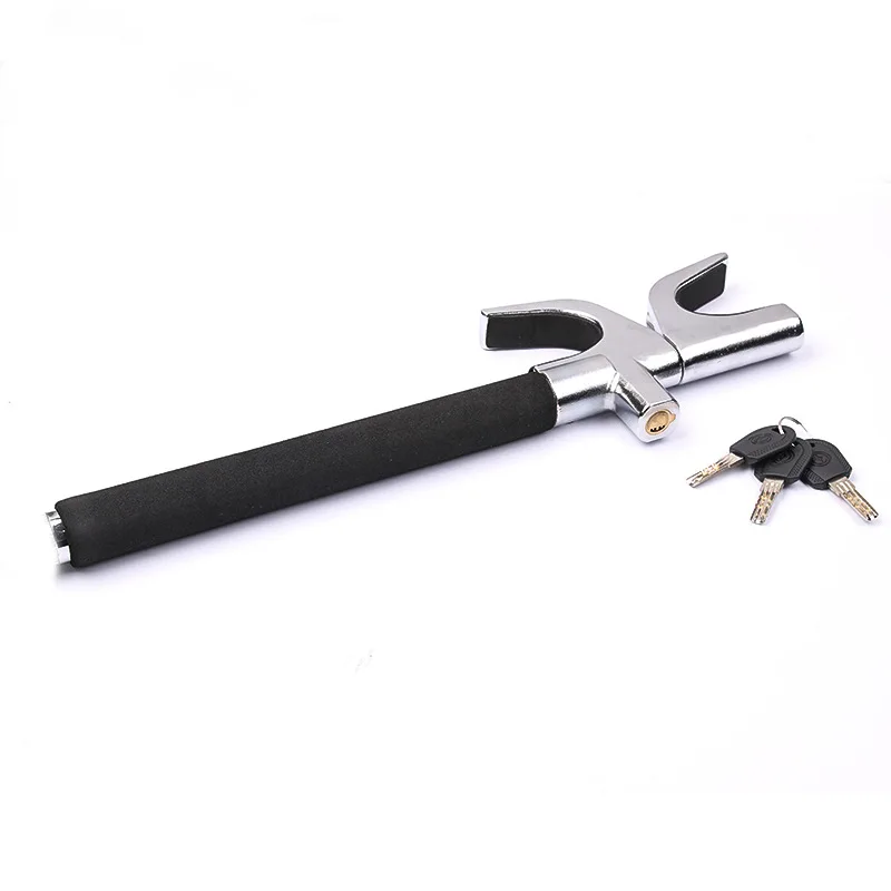 4in1 Car Steering Wheel Lock, Wheel Lock, Vehicle Anti-Theft Lock Adjustable Length Clip Double Hook Parts
