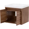 24 Inch Modern Floating Bathroom Vanity with White Single Sink Top, 2-Door Cabinet, Caramel Mist  24.5" W x 18.75" D x 22.25" H 5