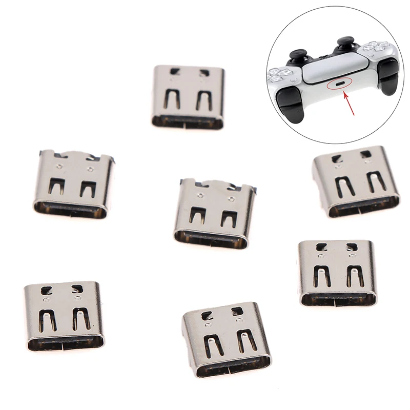 

5PCS Charging Port Rear Charging Dock Power Port TYPE-C Interface Mainboard Maintenance Accessories for PS5 Controller