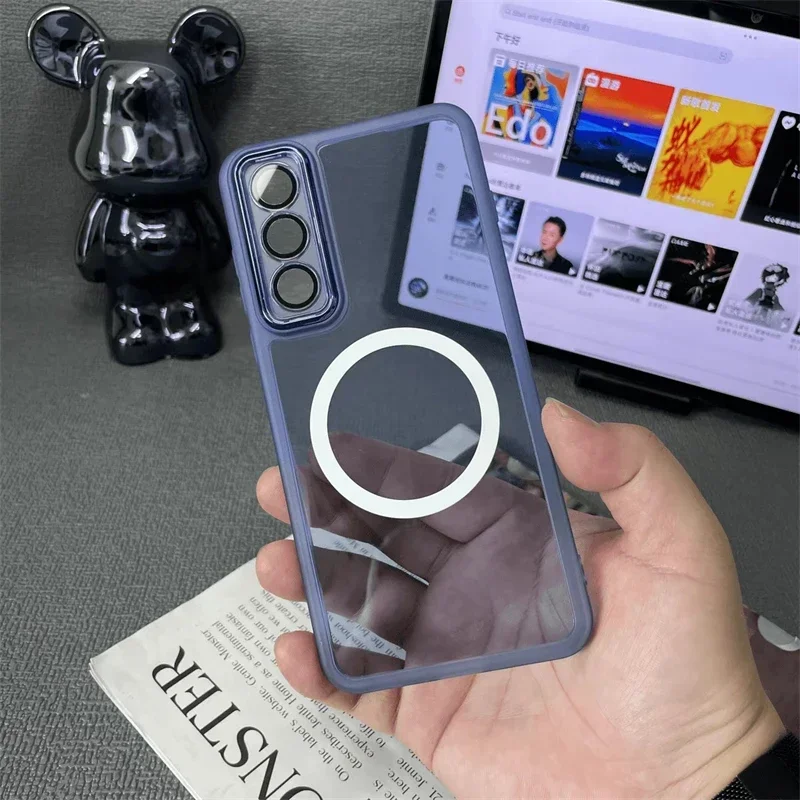 Transparent Shockproof Magnetic TPU Phone Case with All-Inclusive Lens Protection