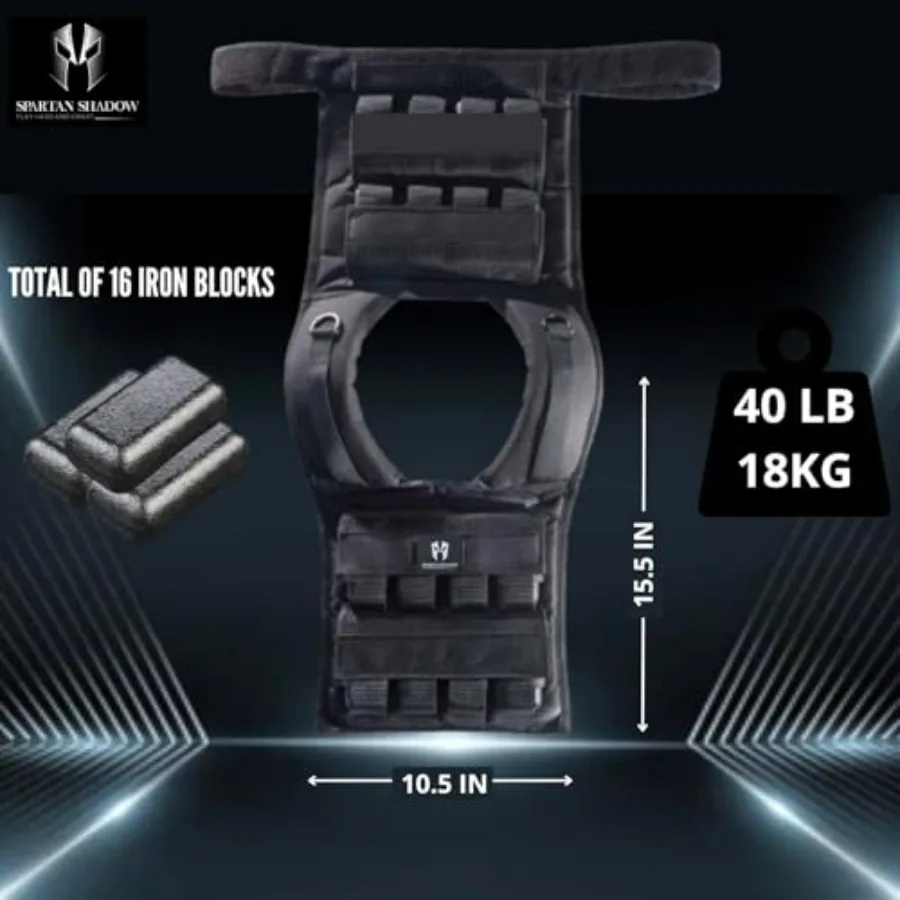 40 lb Weighted Vest - Adjustable Weighted Vest 40 lbs with iron weights. Tone fitness 40 pound weighted vest for men, for women