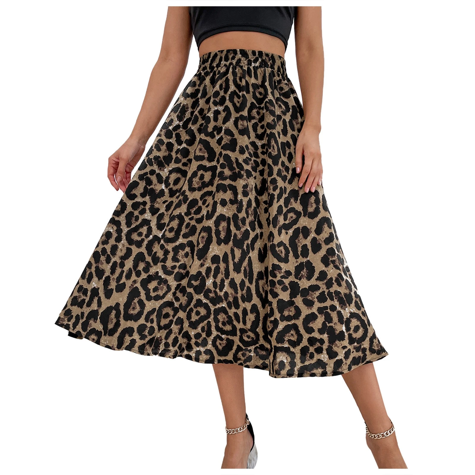 Women's Fashionable And Versatile Chiffon Print Loose Skirt Gown Dress Women Elegant| - AliExpress