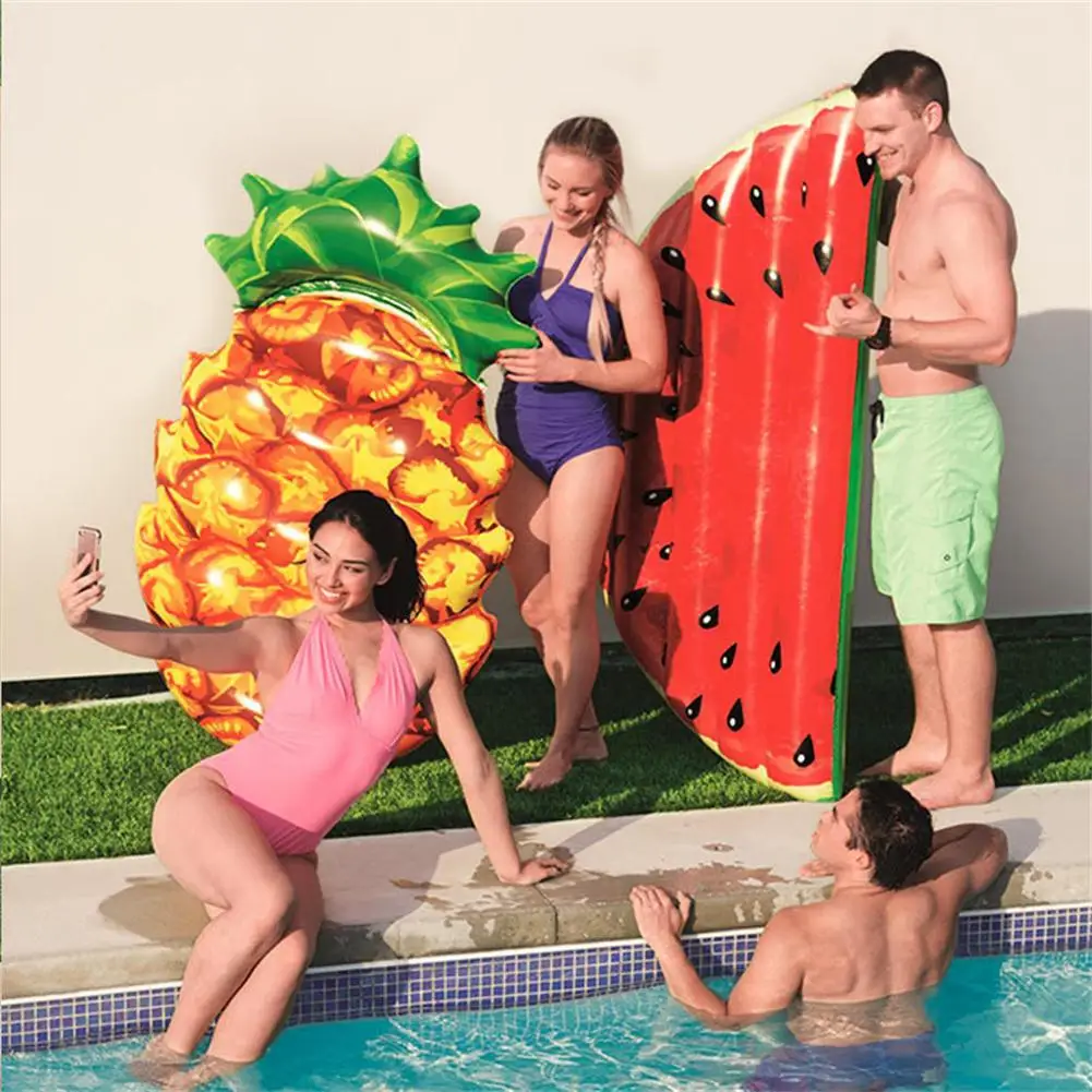 

Giant Pool Float Air Mattress Fruit Floating Row Watermelon Pineapple Inflatable Floating Bed Beach Swimming Ring Water Toys