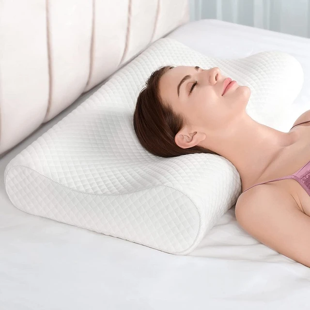 Cuscino cervicale in Memory Foam, cuscino per contorno ortopedico per  alleviare il dolore al collo e