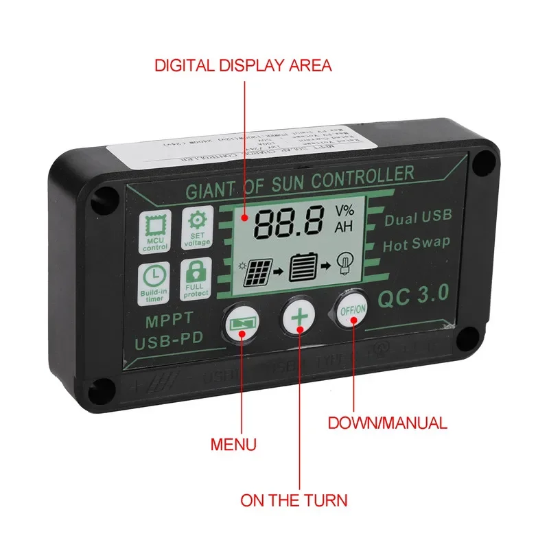 painel solar 10 20 30 40 50 80 90 100a 12v 24v 01