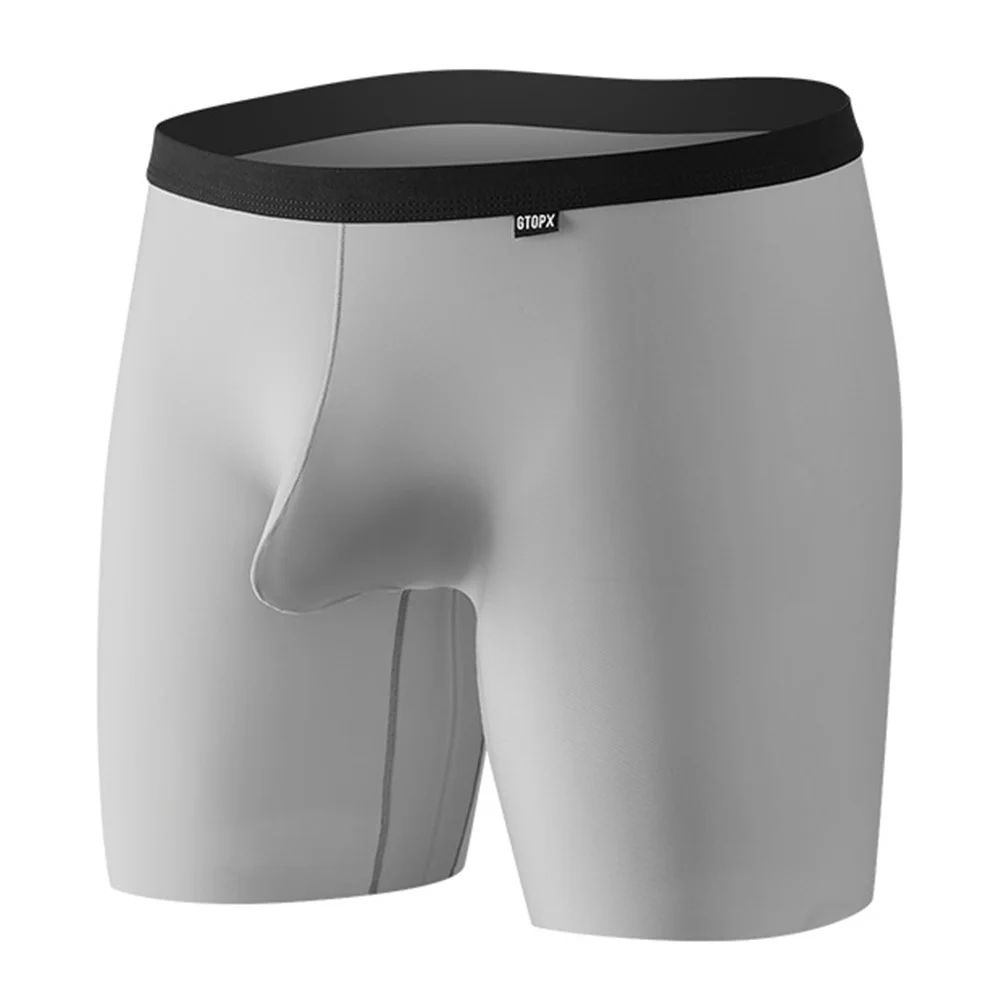 MenIceSilkBoxerBriefsLengtheningWearResistantUnderwearShorts