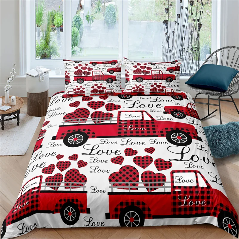 

Home Textile Luxury 3D Love Heart 2/3Pcs Kids Aldult Koi Duvet Cover Pillowcase Bedding Set Single Queen and King AU/EU/US Size