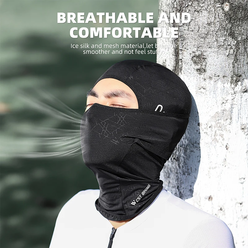 WEST BIKING Summer Outdoor Cycling Balaclava Full Face Sun Protection Mask MTB Motorcycle Ice Silk Caps UPF 50+ Cooling Sport Ge 3