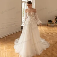 Graceful Wedding Dresses Tulle Tiered Bridal Gowns Off The Shoulder Robes For Formal Party Princess Vestidos De Novia Customized 1