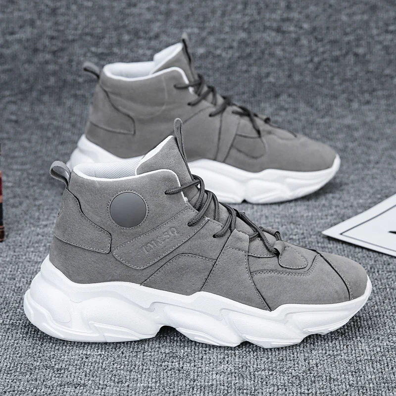 

Мужские массивные кроссовки, плюшевая теплая обувь для снега, на толстой подошве, на платформе, Вулканизированная подошва, дизайнерская обувь, Осень-зима