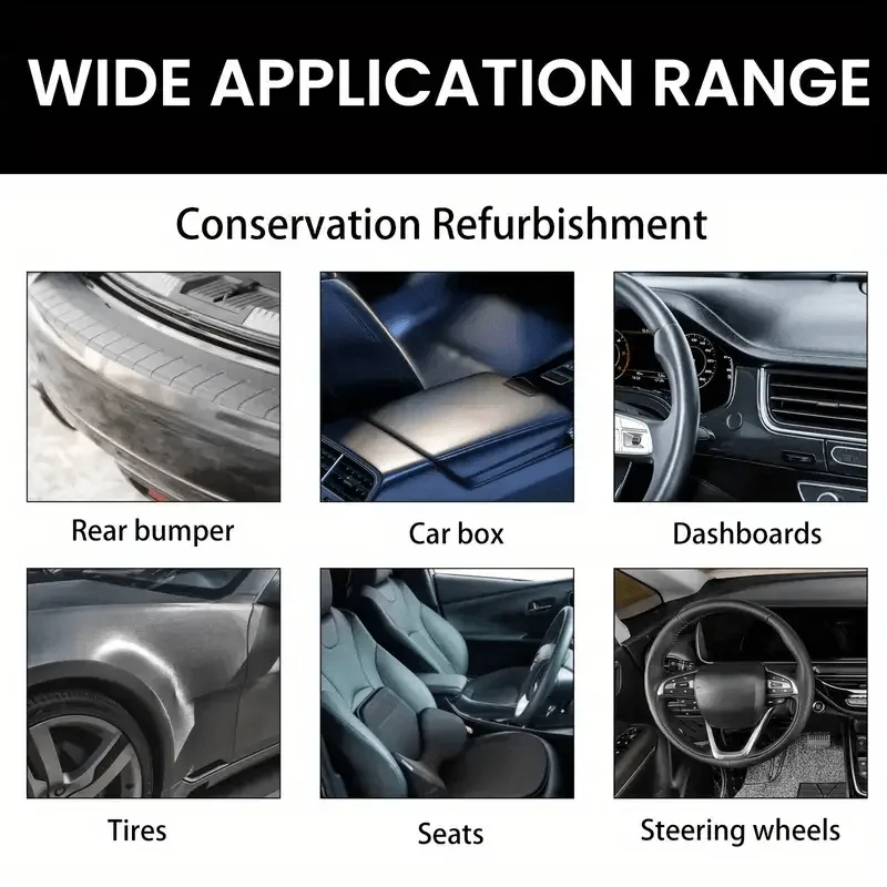 Durable Gloss Enhancer Kit for Car Plastics - Suitable for Leather, Plastic, and Rubber Surfaces. Enhances Texture and Protects 2