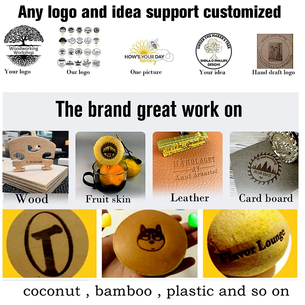 Brass Stamp Heating Stamping Embosser Embossing Stamp Heating Stamp Brass Stamp Iron Mold Personalized Seals Emboss Electric Iron Cake Wood Burger Branding Foil Hot Stamping