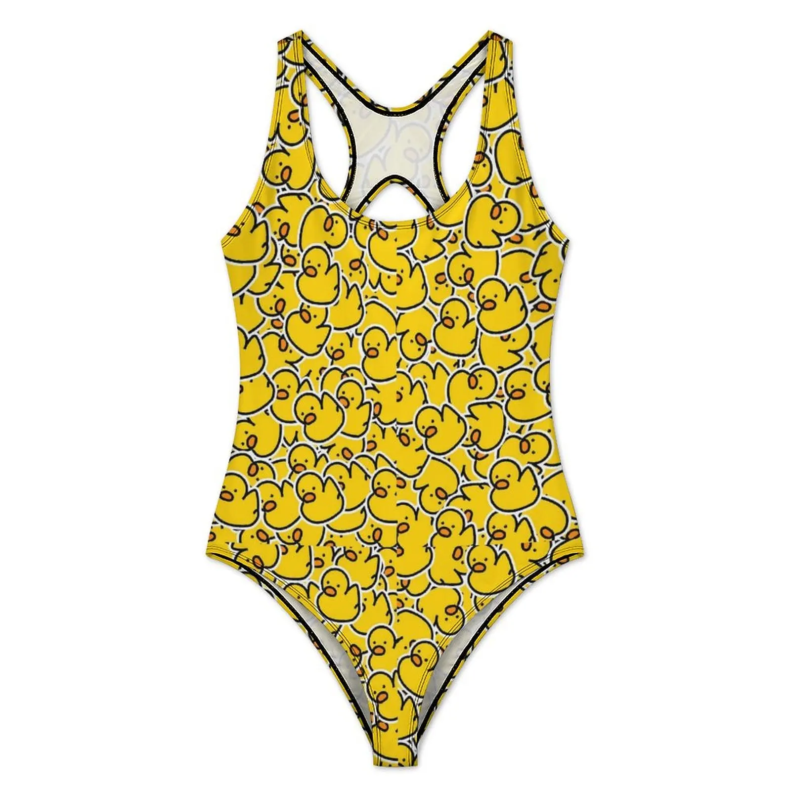 Bunch of Rubber Ducks Swimsuit Animal Push Up Swimwear One Piece Holiday Bathing Suit Bodysuit Sexy Design Beach Wear Plus Size