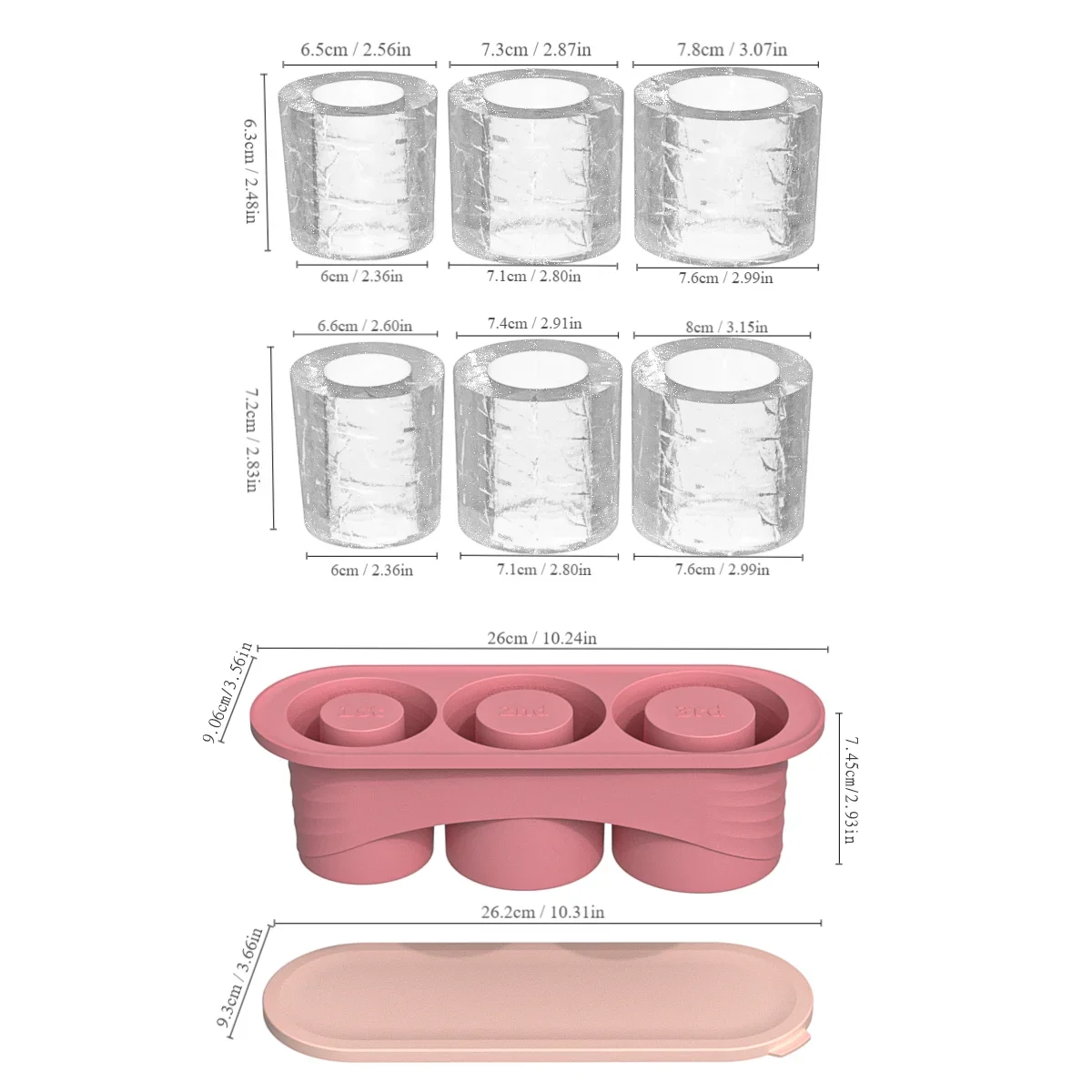 Ice Cube Tray for 20 30 40 oz Tumbler Cup Silicone Ice Mold with Lid Ice Maker for Drinks Coffee Stanley Cup Accessories