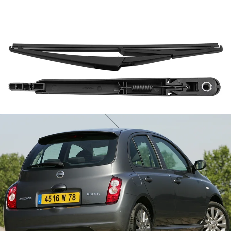 Rear Windshield Wiper Arm W/ Blade for 2003-2010 Nissan Micra Windshield Windscreen Clean Back Window Brush  28781-3U020 3