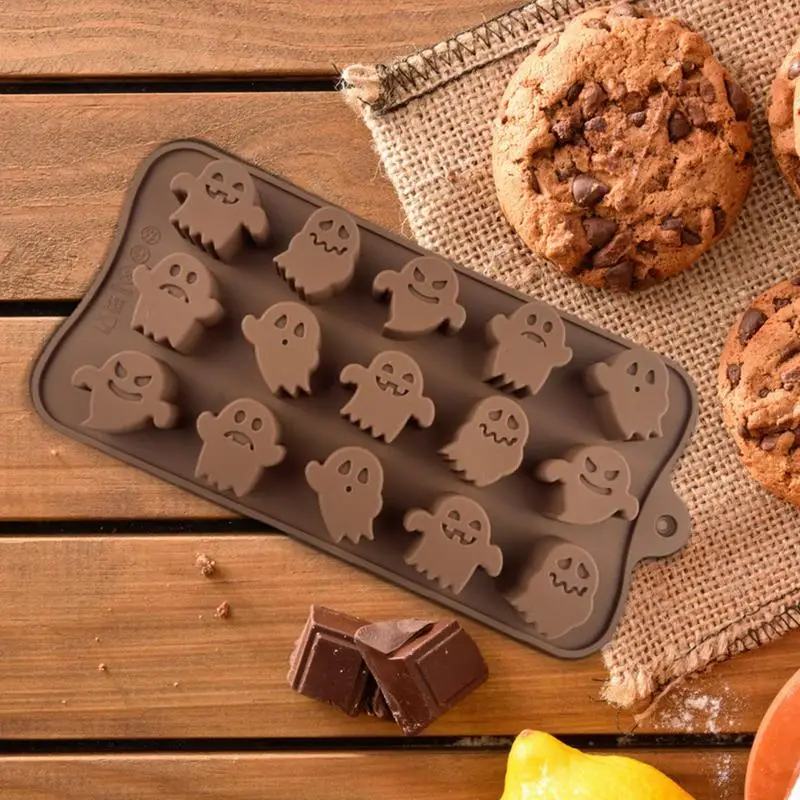Halloween Chocolate Molds Silicone Molds Resin Casting 15-Cavity Pumpkin  Ghost Chocolate Molds for Candy Jelly Ice Cube Cake - AliExpress