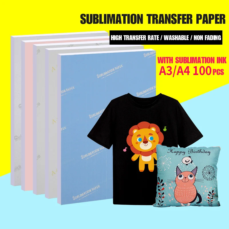 20/50/100sheets of A4 heat transfer paper Sublimation and rapid drying Water cup Diy printed porcelain baking cup transfer paper