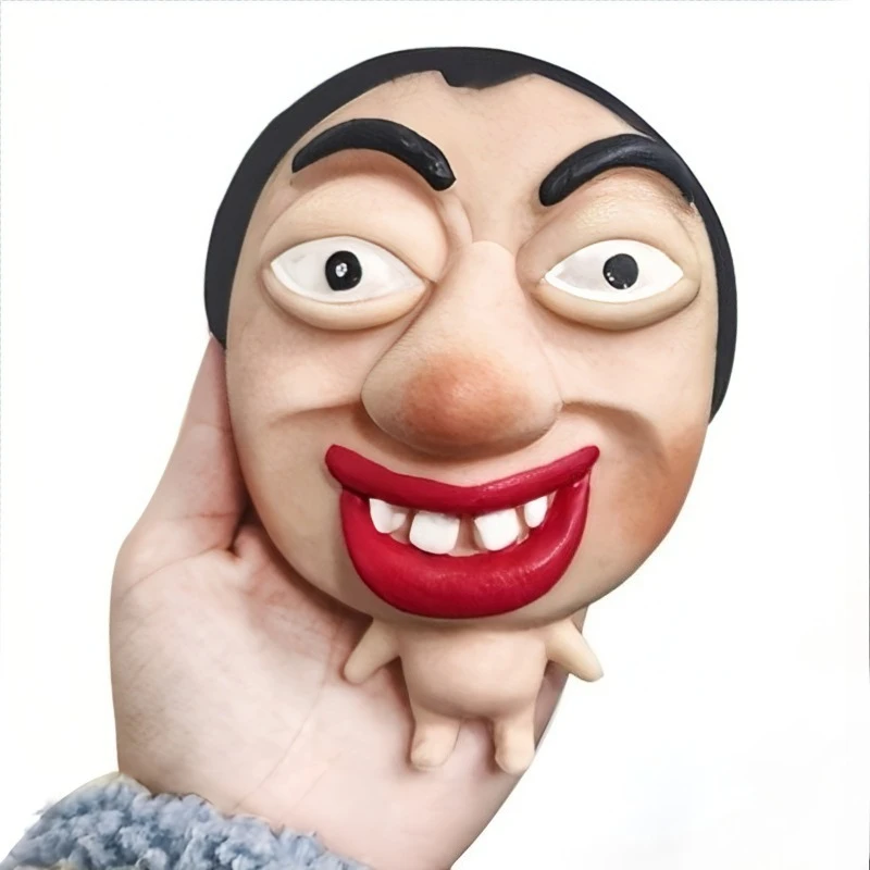 귀여운 감각 완화 장난감 재미있는 큰 얼굴 모양 TPR 부드러운 고무 재질 장난감 느린 반동 피젯 장난감 친구들 스트레스 해소 선물