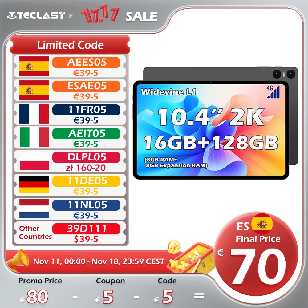 Tablet TECLAST T40HD z EU za $77.27 / ~315zł Tablet TECLAST T40HD z EU za $77.27 / ~315zł