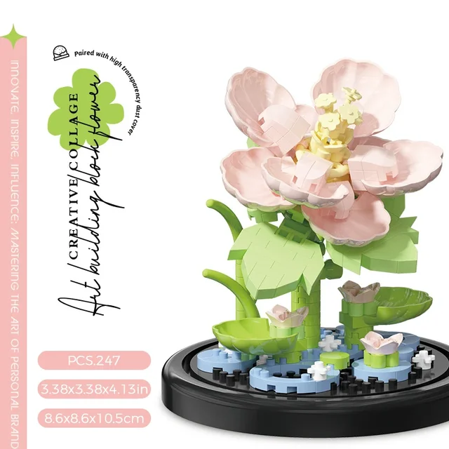 Potted Building Block Simulation Succulent Bouquet Creative Puzzle Building Block Eternal Flower Home Decoration Rose 3